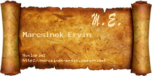 Marcsinek Ervin névjegykártya